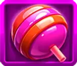 Pink lollipop candy symbol